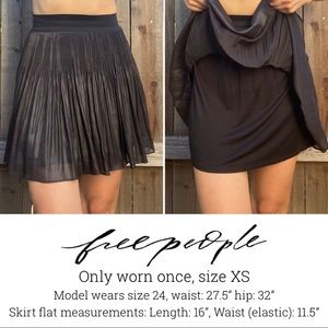 Free People silky black skirt with lining